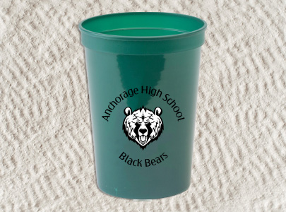 Custom imprinted Stadium Cup for Anchorage, AK with a local business logo
