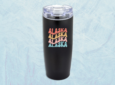 Custom imprinted Travel Mug for Anchorage, AK with a local business logo